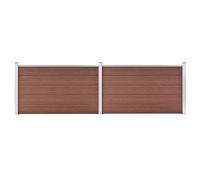 vidaXL Pannello Recinzione per Esterni con Pali Robusto Elegante Barriera da Giardino Recinto Intimità Sicurezza in WPC 353x106 cm Marrone