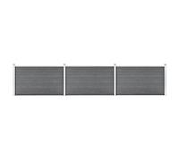 vidaXL Pannello Recinzione per Esterni con Pali Robusto Elegante Barriera da Giardino Recinto Intimità Sicurezza in WPC 526x106 cm Grigia