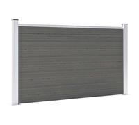vidaXL Pannello Recinzione per Esterni con Pali Robusto Elegante Barriera da Giardino Recinto Intimità Sicurezza in WPC 180x105 cm Grigio