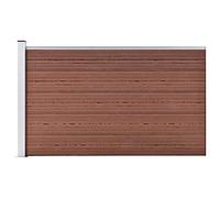 vidaXL Pannello Recinzione per Esterni con Pali Robusto Elegante Barriera da Giardino Recinto Intimità Sicurezza in WPC 175x105 cm Marrone