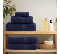 vidaXL Panni per il viso 4 pcs Blu marino Cotone