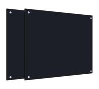 vidaXL Paraschizzi per Cucina 2 pz Neri 70x60 cm in Vetro Temperato