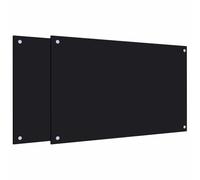 vidaXL Paraschizzi per Cucina 2 pz Neri 80x50 cm in Vetro Temperato
