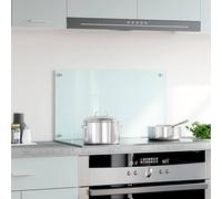 vidaXL Paraschizzi per Cucina Bianco 70x40 cm in Vetro Temperato