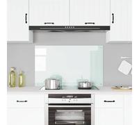 vidaXL Paraschizzi per Cucina Paraspruzzi Fornelli Resistente al Calore Pannello Splashback Parete Bianco 100x60 cm in Vetro Temperato