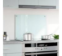 vidaXL Paraschizzi per Cucina Paraspruzzi Fornelli Resistente al Calore Pannello Splashback Parete Bianco 70x50 cm in Vetro Temperato