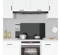 vidaXL Paraschizzi per Cucina Nero 100x50 cm in Vetro Temperato