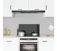 vidaXL Paraschizzi per Cucina Paraspruzzi Fornelli Resistente al Calore Pannello Splashback Parete Nero 80x40 cm in Vetro Temperato