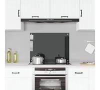 vidaXL Paraschizzi per Cucina Nero 80x60 cm in Vetro Temperato