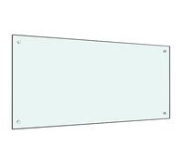 vidaXL Paraschizzi cucina Pannello Splashback vetro temperato resistente al calore Bianco 100x50 cm