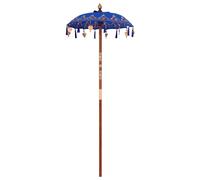 vidaXL Ombrellone rosso rotondo in cotone e legno massiccio 90-100 x 250 cm resistente ai raggi UV, interni decorativi, ombrellone tradizionale, struttura solida, facile manutenzione per giardino e