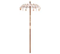 vidaXL Parasol Balinese Altro Crema x 260 cm Cotone e legno massello
