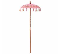 vidaXL Parasol Balinese Altro Rosa x 260 cm Cotone e legno massello