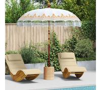vidaXL Parasol Balinese Crema (210-220) x 260 cm