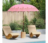 vidaXL Parasol Balinese Rosa 210-220 cm Cotone, legno massello