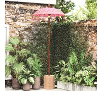 vidaXL Ombrello Patio Crema di cotone con legno massello 90-100 x 250 cm. Ha uno stile tradizionale ed è ideale come ombrellone esterno per il giardino. Resistente ai raggi UV, con forma rotonda e DEC