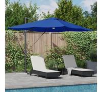 vidaXL Parasol Cantilever Roma con LED Blu Azurro, 352x251x265 cm, in Alluminio