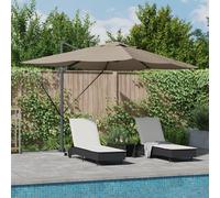 vidaXL Parasol Cantilever Roma con LED Tortora 352x251x265 cm in Alluminio