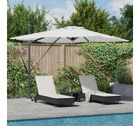 vidaXL Parasol Cantilever Roma di con LED, colore sabbia, 286x285x270 cm in alluminio