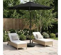 vidaXL Parasol da giardino con luci LED e base 230 x 230 cm Poliestere