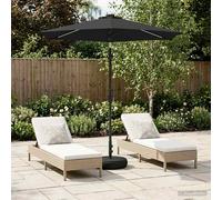 vidaXL Parasol da giardino con luci LED e base 230 x 230 cm Poliestere