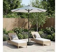 vidaXL Parasol da giardino con luci LED e base 230 x 230 cm Poliestere