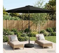 vidaXL Parasol da giardino con luci LED e base 3 x 3 m Poliestere Nero