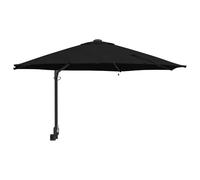 vidaXL Parasole da giardino montato a parete con LED, nero, 248 cm