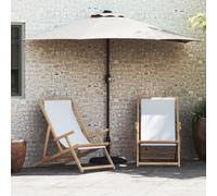 vidaXL Parasol da Giardino Mezza Sabbiato con Polo in Alluminio, 294 cm di Larghezza, 150 cm di Altezza, con luci LED, manovella Regolabile. Ideale per patii, balconi e Giardini, Perfetto per Creare