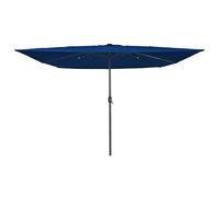 vidaXL Parasol da Giardino Quadrato con Luci LED 295x245 cm Blu Azzurro