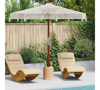 vidaXL Parasol in macramè Crema 252.5 x 252.5 x 260 cm