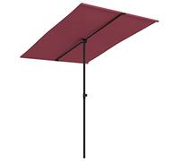 vidaXL Parasol met aluminium paal 2x1,5 m bordeauxrood