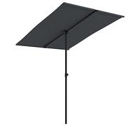 vidaXL Ombrellone da Esterni con Palo in Alluminio Parasole Protezione per il Sole Telo Protettivo Tenda Accessori da Esterni 2x1,5 m Nero