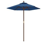 vidaXL Ombrellone da Giardino con Palo in Legno Azzurro 196x231 cm