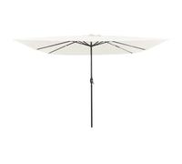 vidaXL Parasol Quadrato da Giardino con Luci LED 295x245 cm in Sabbia Bianca