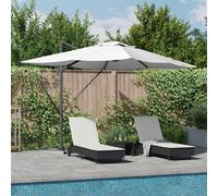 vidaXL Parasol Roma a braccio Manuale Beige, Nero 352 x 251 x 265 cm