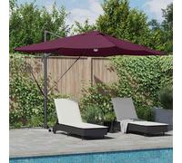 vidaXL Parasol Roma a braccio Rosso e Nero 352 x 251 x 265 cm