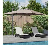 vidaXL Parasol Roma a braccio Tortora, Nero 352 x 251 x 265 cm