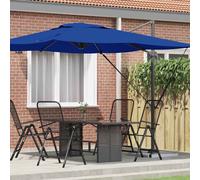 vidaXL Parasol Roma Blu 286 x 284 x 265 cm Alluminio e Poliestere