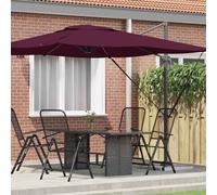 vidaXL Parasol Roma Rosso 286 x 284 x 265 cm Alluminio e Poliestere