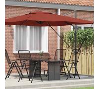 vidaXL Parasol Roma Rosso 286 x 284 x 265 cm Alluminio e Poliestere