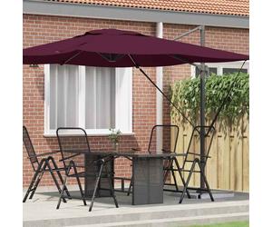 vidaXL Parasol Roma Rosso 286 x 284 x 265 cm Alluminio e Poliestere