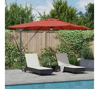 vidaXL Parasol Roma Rosso 286 x 284 x 270 cm Alluminio e Poliestere