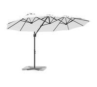 vidaXL Ombrellone Sabbia 372 x 198 x 243 cm Poliestere e Alluminio, Ombrello da Balcone, Grande Tenda da Esterno, Moderno con Protezione UV per Giardino, Piscina, Spiaggia e Terrazzo