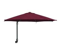vidaXL Parasole da giardino montato a parete con LED, bordeaux, rosso, 248 cm