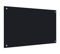 VidaXL - Paraspruzzi da cucina, resistente al calore, antigraffio, in vetro temperato, pannello decorativo da parete, protezione per piastrelle, 80 x 50 cm, colore nero