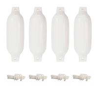 vidaXL Paraurti per Gommone 4 pz Bianchi Ø 11x40 cm in PVC