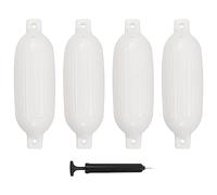 vidaXL Paraurti per Gommone 4 pz Bianchi 58,5x16,5 cm in PVC