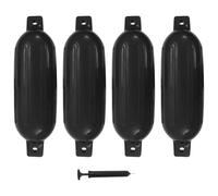 vidaXL Paraurti per Gommone 4 pz Neri Ø 16x58 cm in PVC