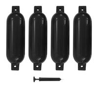 vidaXL Paraurti per Gommone 4 pz Neri 51x14 cm in PVC